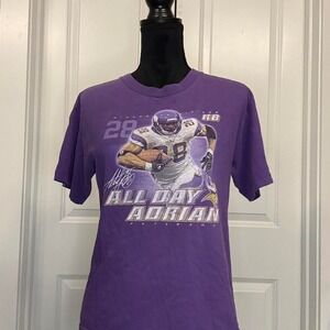 1998 Minnesota Vikings Adrian Peterson purple cotton t-shirt #NFL  Size S